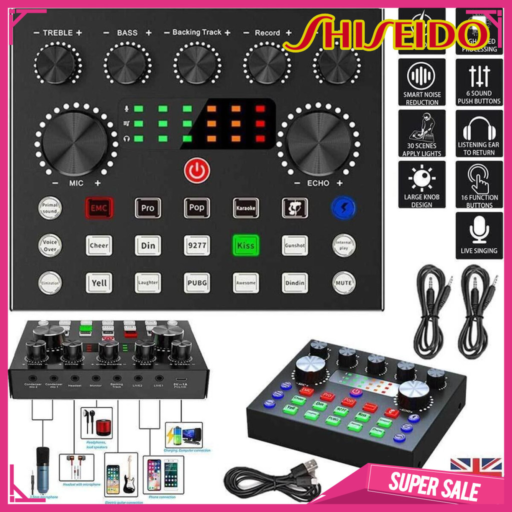 skokxinhnx  V8S sound card ซาวด์การ์ด เครื่องเปลี่ยนเสียงแบบพกพา เปลี่ยนเสียงเอฟเฟคสำหรับโทรศัพท์ คอ