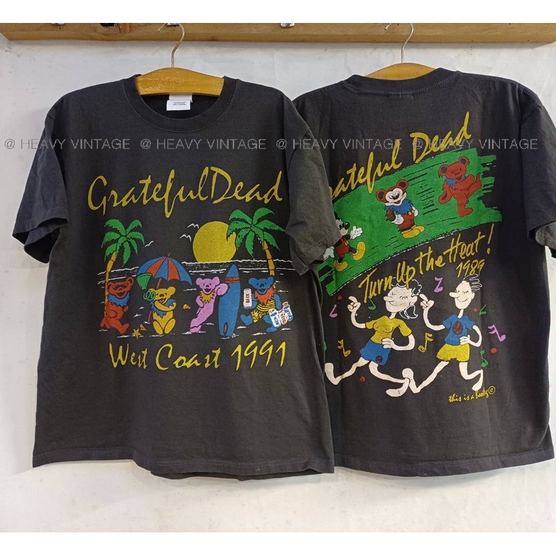 Grateful Dead West Coast 1991 tag Hanes เสื้อวินเทจ เสื้อทัวร์ วงร๊อค heavy vintage shirt