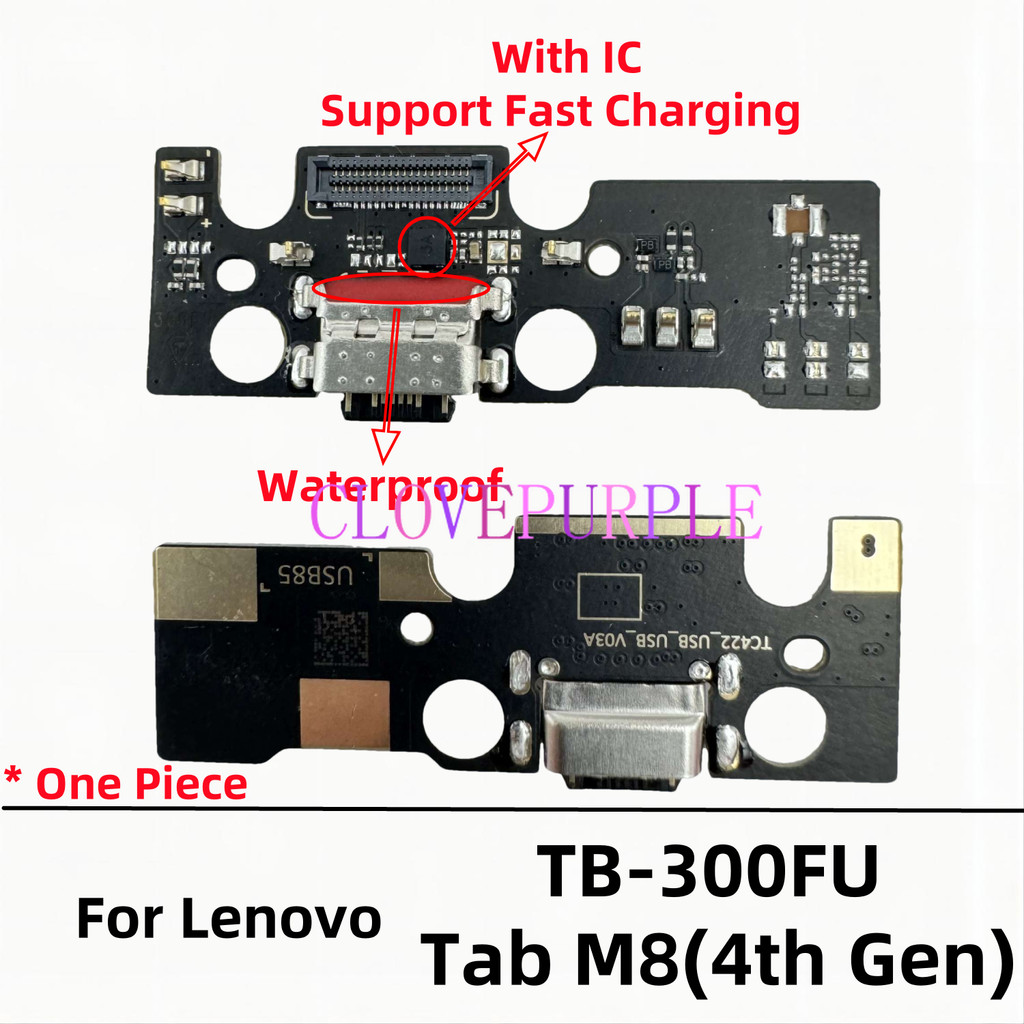 1X USB Charger Dock Connector พอร์ตชาร์จ Flex Cable สําหรับ Lenovo M8 4th Gen TB300XU TB300FU