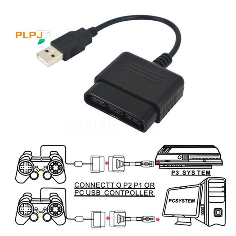 PLPJ USB Controller อะแดปเตอร์สายแปลงสําหรับ PlayStation PS2 ถึง PS3 PCPS2 ถึง PS3 PC ใหม่