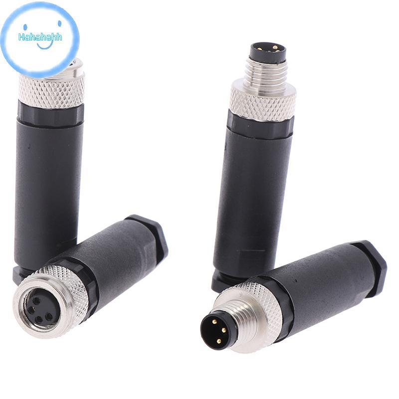 Haha 1 PC M8 Sensor Connector 3/4 Pin ปลั๊กมุมตรงชาย/หญิง TH