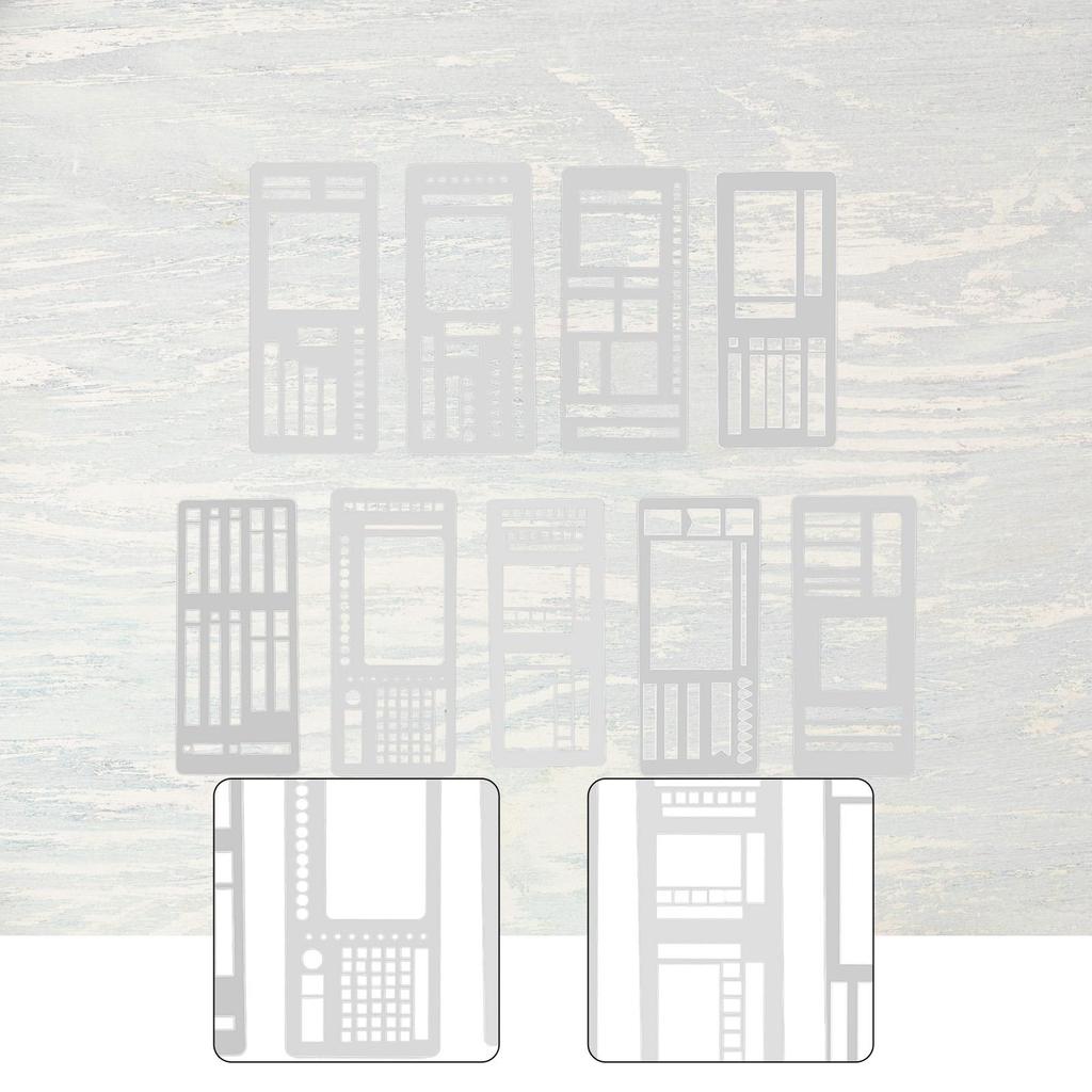 [Qklmdt] 9 ชิ้น Journal Stencil Planner ลายฉลุที่จะทํารายการ Hollow DIY วาด