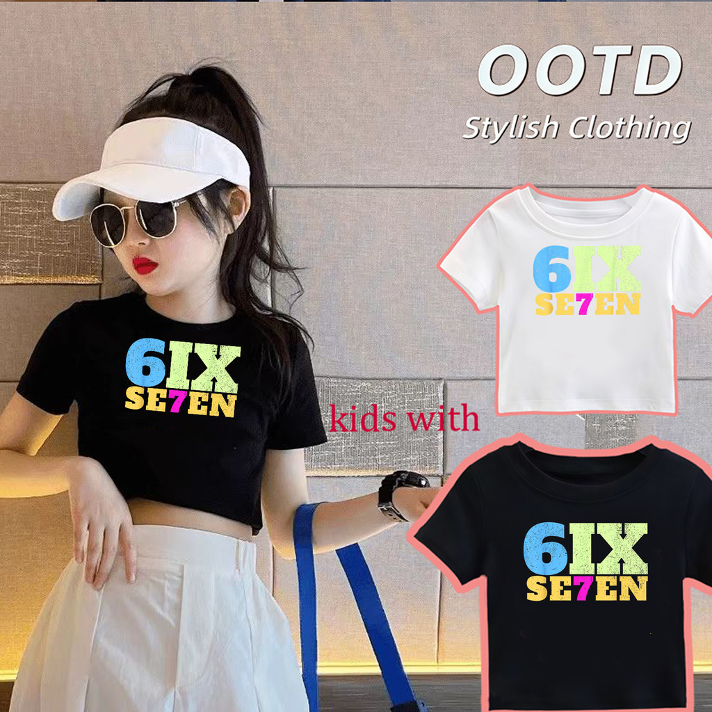 (จัดส่งตลอด 24 ชั่วโมง) ผลิตภัณฑ์ใหม่ในปี 2025! เด็กหญิงแขนสั้นเสื้อยืด 100% Cotton พิมพ์เสื้อยืด A492