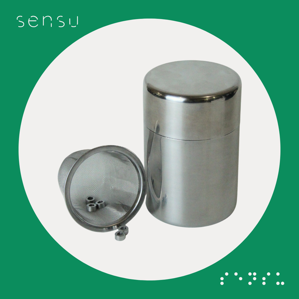 Sensu Hagane Matcha Canister Set (Sifter V2) - ภาชนะสแตนเลส Matcha Airtight