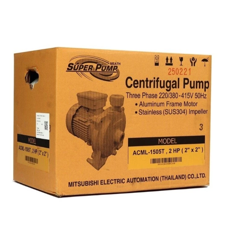 MITSUBISHI  ปั๊มน้ำหอยโข่ง รุ่น ACML-1505T 2นิ้ว 2HP 380V  ปั๊มน้ำไฟฟ้า แรงดันปานกลาง สูบไกล ปั้มหอยโข่ง thumbnail 5