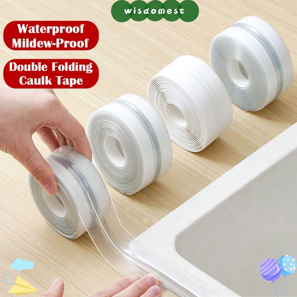 WISDOMEST ห้องครัว Sealant Strip, เคาน์เตอร์ Double Line Caulk เทป, Professional Self กาวห้องน้ําโรค