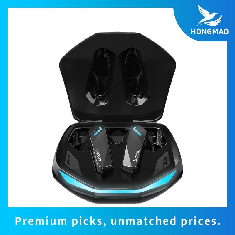 Lenovo LP75 หูฟังบลูทูธ หูฟังไร้สายกีฬา การลดสัญญาณรบกวน ENC หูฟังแบบแขวนกันน้ํา 300mAh with Mic Blu