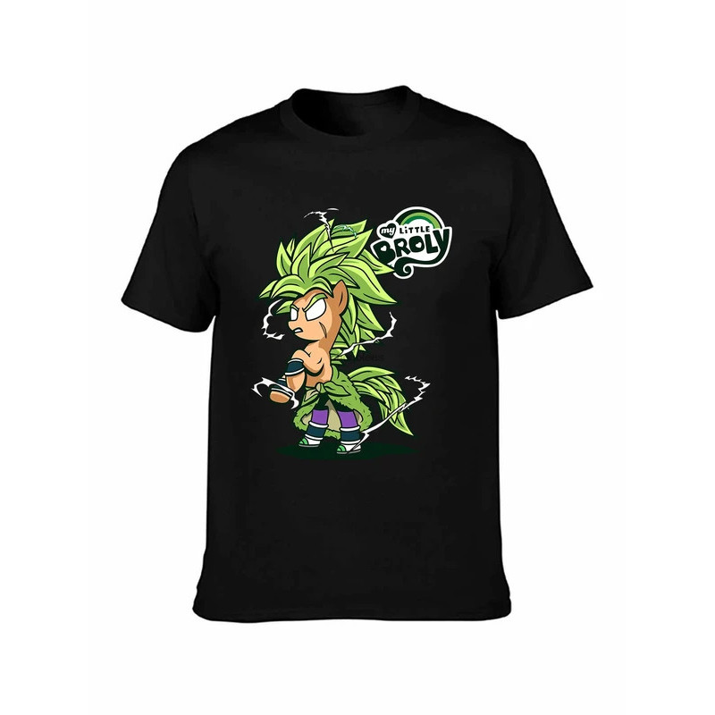 เสื้อยืด lelaki lengan pendek My little Broly Anime T เสื้อ O คอ Wanita เสื้อยืด