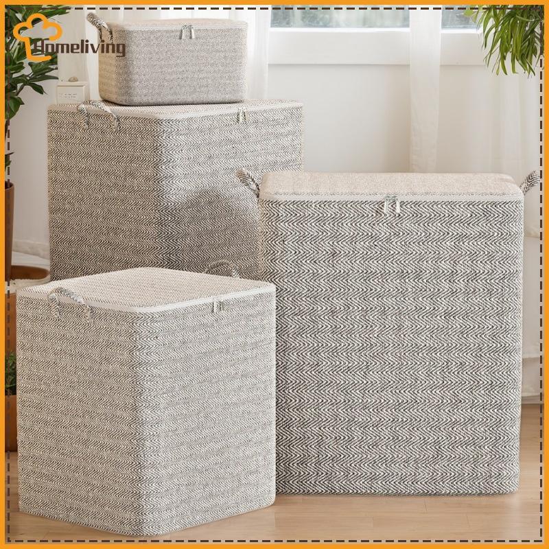 บ้าน 220L ขนาดใหญ่กล่องเก็บเสื้อผ้าพร้อมฝาครอบขนาดใหญ่ตะกร้าซักผ้า Organizer กระเป๋าสําหรับทารกพับได้ TH