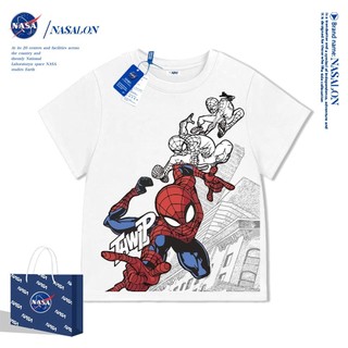 เสื้อยืดเด็กแขนสั้น ลายการ์ตูนสไปเดอร์แมน เสื้อยืดเด็กผู้ชายนุ่มสบาย สไตล์เกาหลี คุณภาพด