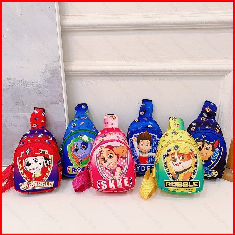 SY5 กระเป๋าหน้าอกแบบสะพายข้าง Paw Patrol Chase & Skye สำหรับเด็ก พื้นที่เก็บของเยอะ