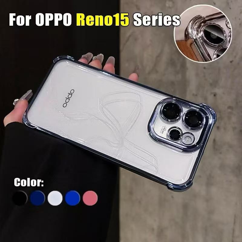 เคสใส กันรอยเลนส์กล้อง สำหรับ Oppo Reno 15 Pro Max 5G Reno15 Reno15F Reno15Pro 15Promax เคสขอบสี กัน