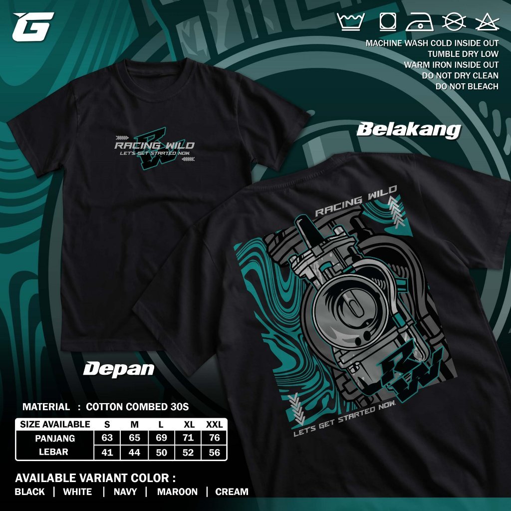 Wild Lets Get Started Now RW คาร์บูเรเตอร์ Racing เสื้อยืด Herex รถจักรยานยนต์ Distro เสื้อยานยนต์เส