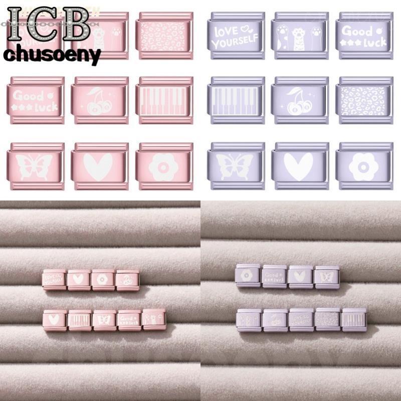 แฟชั่นใหม่การ์ตูนที่มีสีสันเสน่ห์อิตาลีลิงค์พอดี9มิลลิเมตรสร้อยข้อมือเครื่องประดับสแตนเลส ทําเอง ทํา