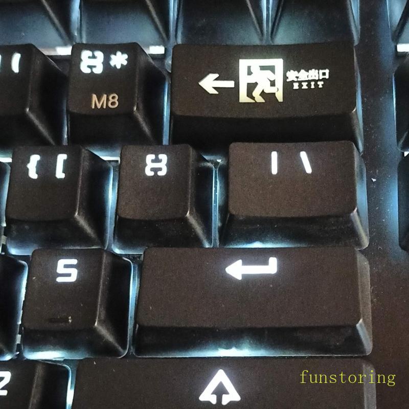 FUN Safe Exit Shine Through Keycaps ABS R1 2 0U Backspace ลบคีย์ Keycap เปลี่ยน