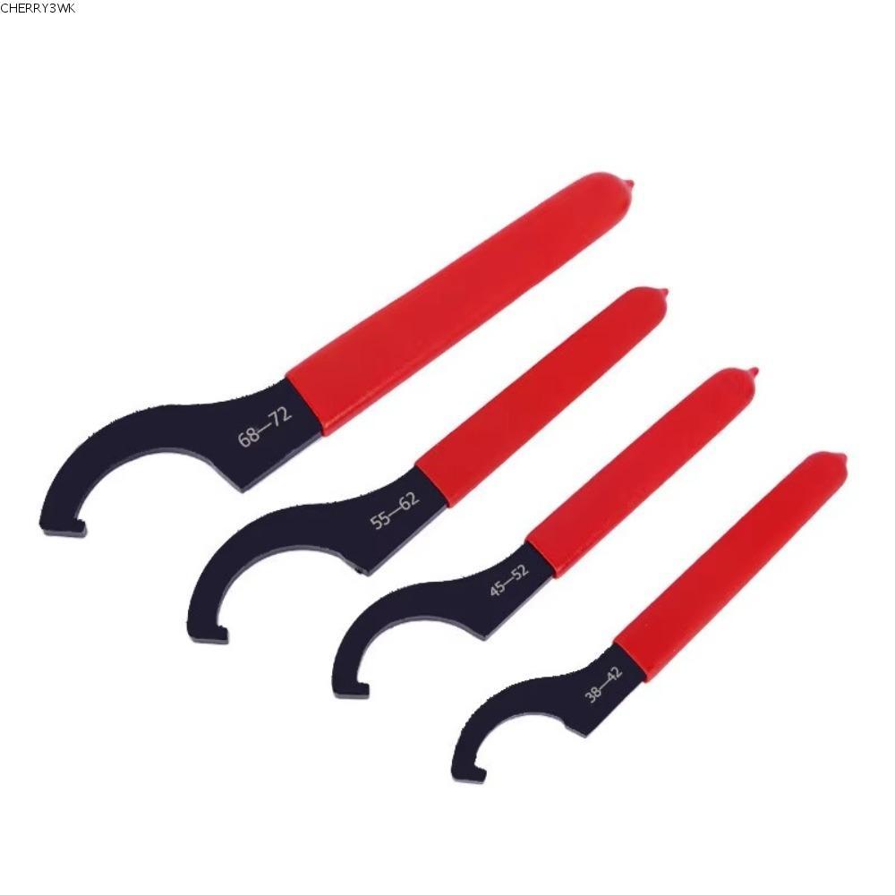 19VJKEPSHOP ประแจตะขอ Spanner, 45-48HRC สําหรับ Nut C, ด้ามจับกันลื่น, ขนาด 38-42/45-52/55-62/68-72 มม. สีดําอ๊อกไซด์