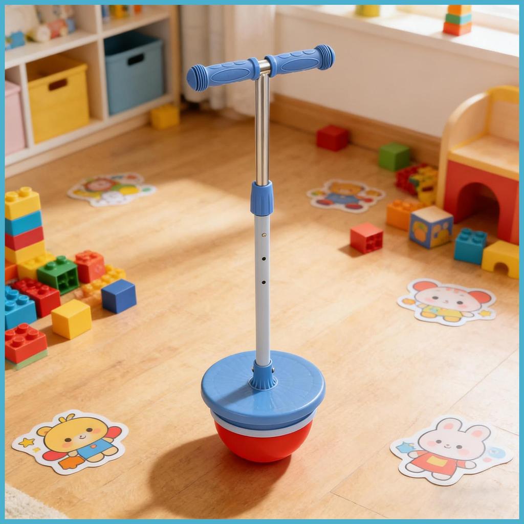 Bounce Ball Jumper Balance Stick พร้อมที่จับปรับ Ball สําหรับเล่นกลางแจ้งกลางแจ้งในร่มเด็กผู้หญิง pl
