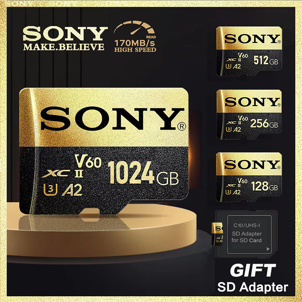 Sony 128GB 256G SD การ์ดหน่วยความจํา 1TB Class 10 แฟลชความเร็วสูง TF SD การ์ด Micro TF SD สําหรับ Ni