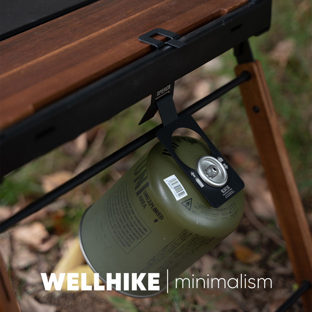 Spot Goods#Outdoor camping gas canister hook for picnics igt Black Tactical Flat Gas Canister Univer