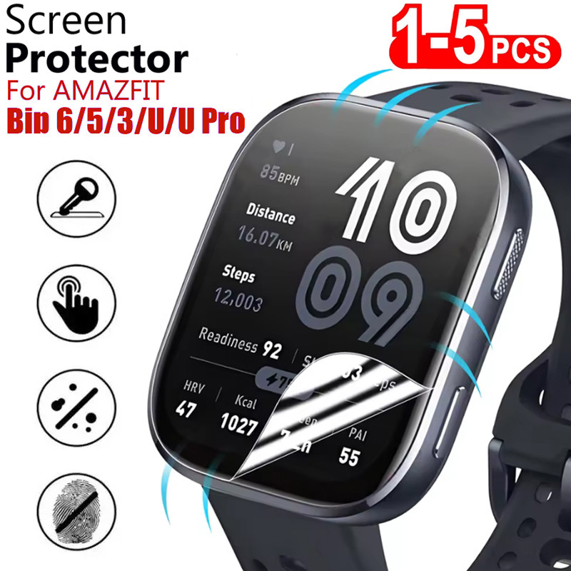 ฟิล์มไฮโดรเจลแบบนุ่มสําหรับ Amazfit Bip6 Bip5 Bip3 3Pro Bip U Pro ป้องกันหน้าจอสําหรับ Huami Amazfit Bip 6 ฟิล์มป้องกันไม่ใช่แก้ว