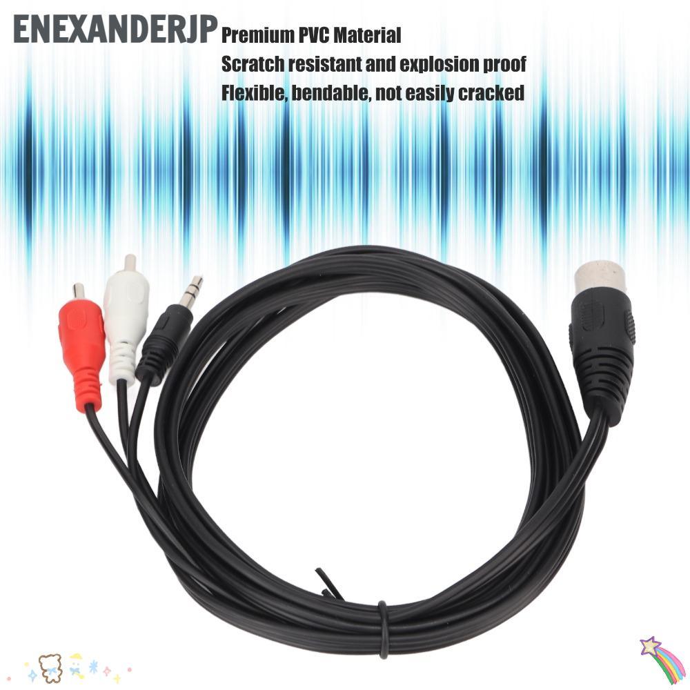 ENEXANDERJP DIN 8Pin to 3.5mm + 2RCA Cable, Male to Male 5.9ft DIN 8Pin Male Audio Lead, Anti-Interf