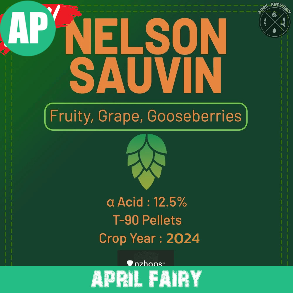AP Nelson Sauvin Hops Pellets 1 oz ฮอปส์ เพลลิท ทำเบียร์​ Pale Ale, IPA และอื่นๆ Homebrew Crop Year 