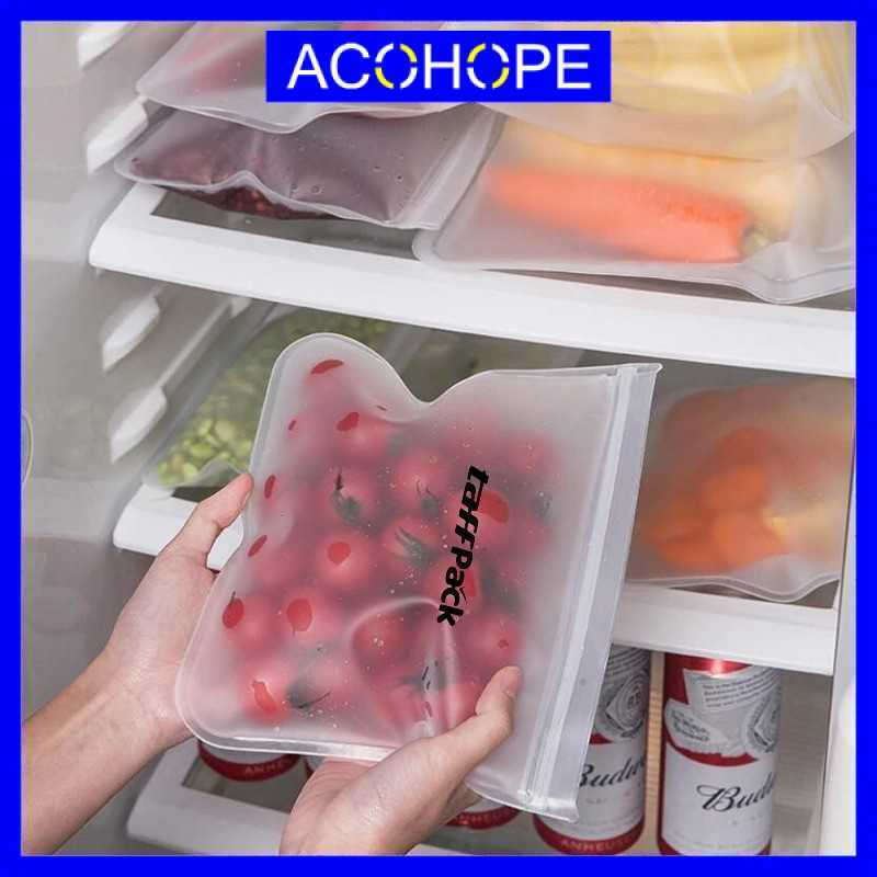 Afope กระเป๋าใส่อาหารพลาสติก กระเป๋าใส่อาหารซิลิโคน Ziplock - B0271
