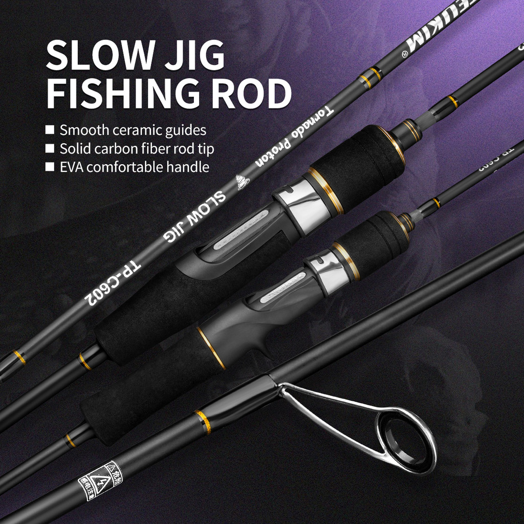 Solid Tip Slow Jigging Fishing Rod 1.8m 1.98m Spinning Casting คาร์บอนไฟเบอร์สูง PE 0.8-2 PE 2- 4 Light Jigging Fishing Rod