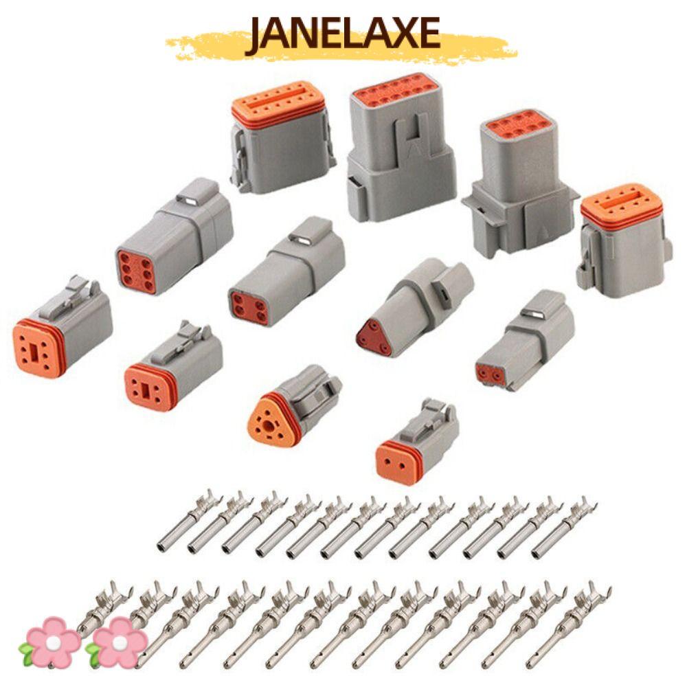 JANELAXE932JN รถเชื่อมต่อ,พลาสติกสีเทาสีส้มยานยนต์ Multi Plug,อุปกรณ์เสริมโลหะ 2/3/4/6/8/12Pin กันน้