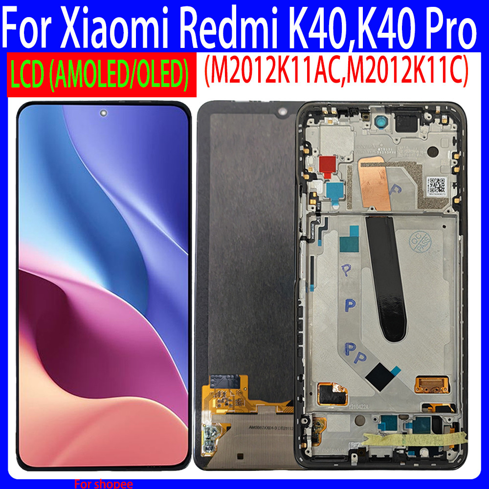 ที่ดีที่สุด AMOLED/OLED สําหรับ Xiaomi Redmi K40 K40Pro LCD หน้าจอสัมผัส M2012K11AC สําหรับ Xiaomi R