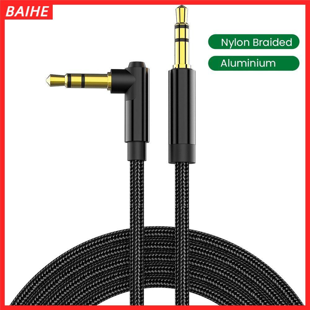 BAIHE สายสัญญาณเสียงสําหรับแล็ปท็อป MP3/4 HiFi Elbow Aux Cord