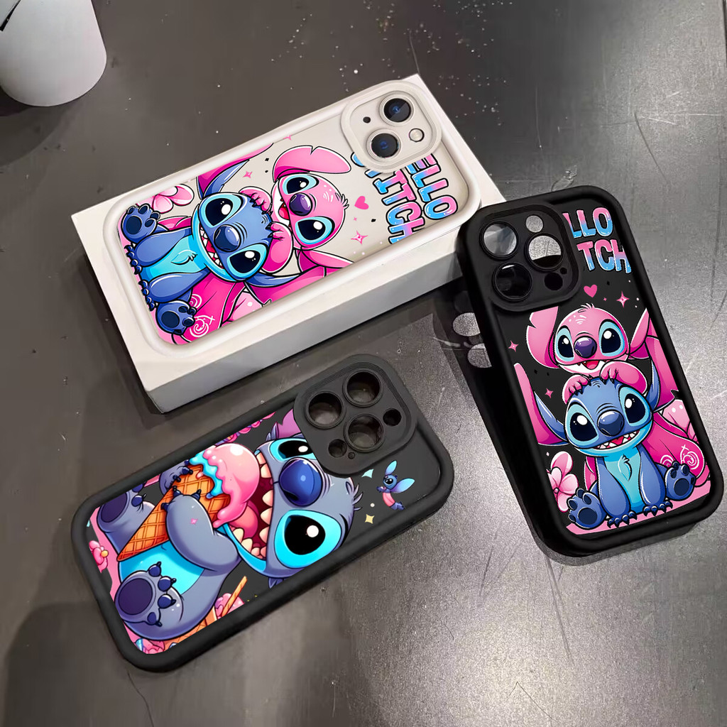 SAMSUNG การ์ตูนStitch Angel ShellสําหรับSamsung Galaxy J8 2018 j810 A12 J4 J6 Plus J7 Prime A05 A01 