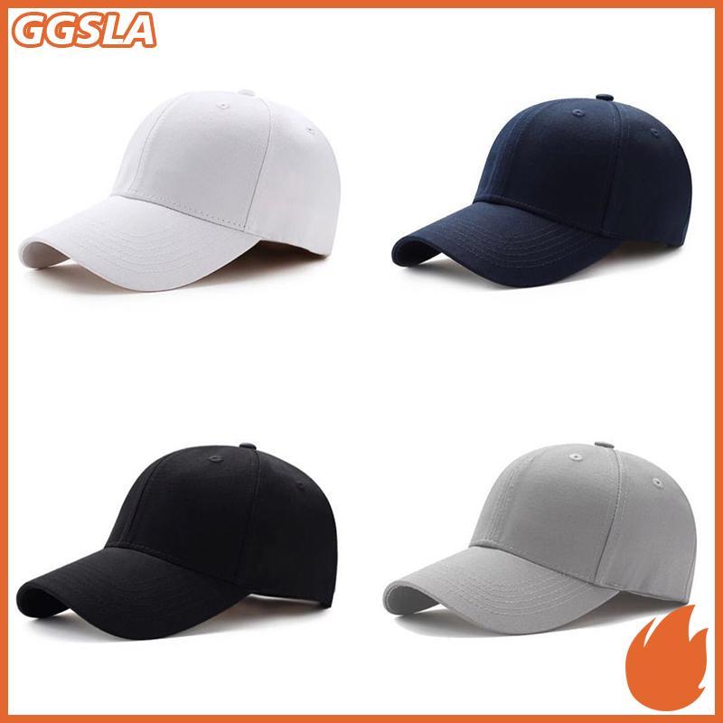 GGSLA หมวก Unisex ธรรมดาโค้ง Sun Visor หมวกกลางแจ้งกันฝุ่นเบสบอลหมวกสีทึบแฟชั่นปรับพักผ่อนผู้ชายผู้หญิงใหม่