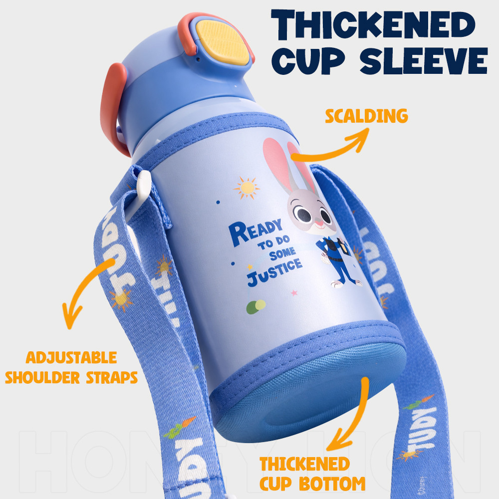 Disney x HoneyLion กระติกน้ำเด็ก 550ml ล็อกกันรั่ว 100% สแตนเลส 316 ฐานกันลื่น พกไปโรงเรียนสะดวกมาก ไม่หกเลอะเทอะแน่นอน ราคา ถูกที่สุด ดีลบีเคเค แกลเลอรีภาพที่ 7