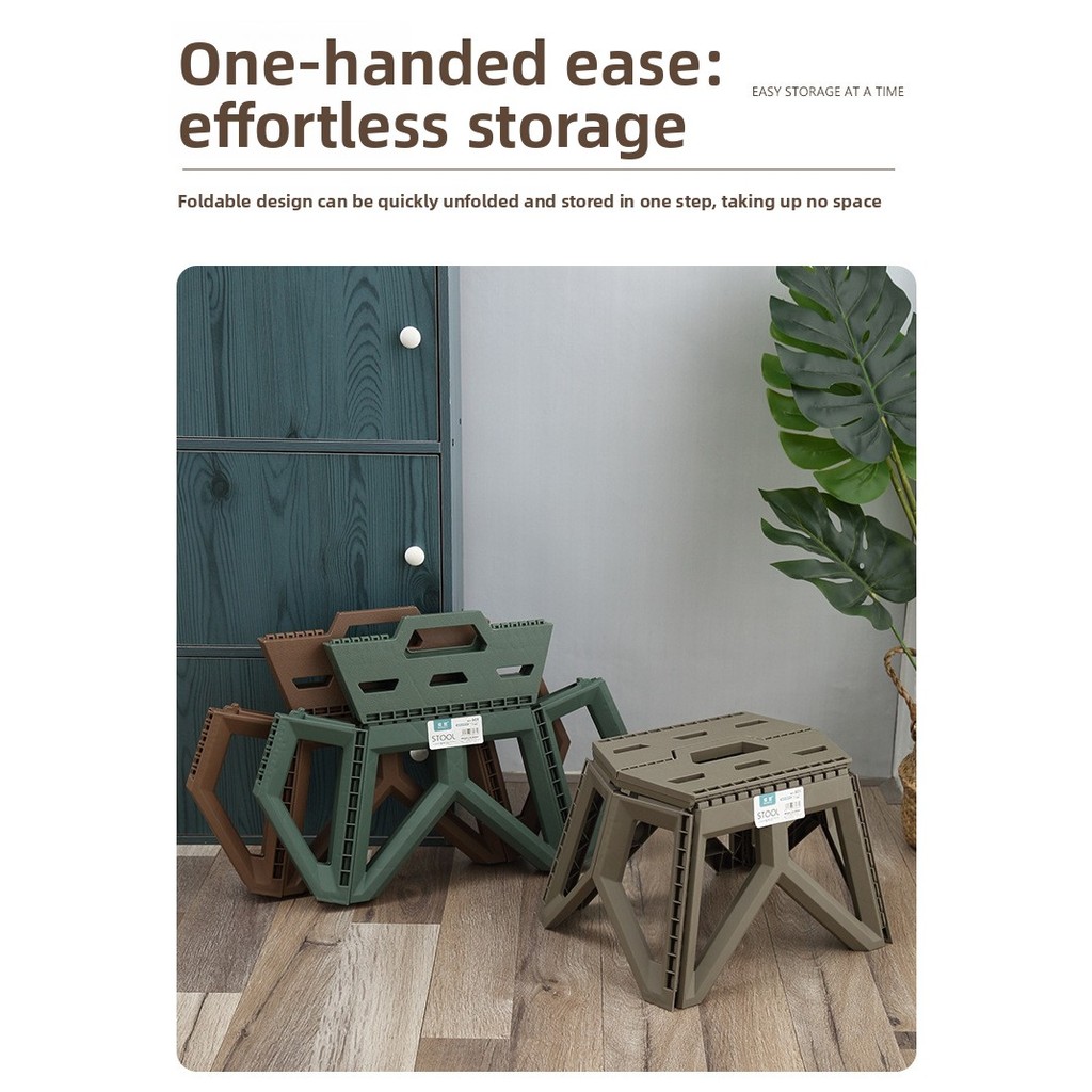 Portable folding stool for outdoor use, home travel, fishing, plastic stool, leisure folding chair f