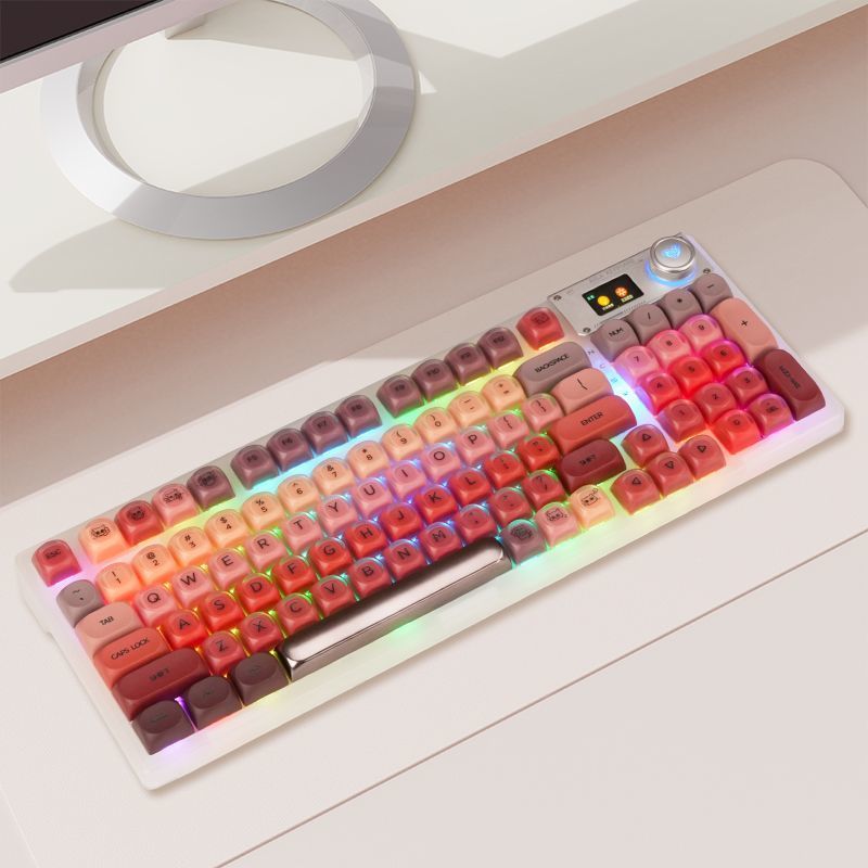 AULA F98PRO V3 คีย์บอร์ดแบบกลไก, PBT Liquid Silent Keycaps, การเชื่อมต่อ Tri-Mode, การออกแบบรูปลักษณ