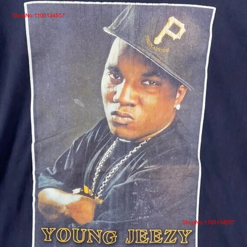 เสื้อยืด VTG ยุค 90s Young Jeezy สีดำ ผ้าฝ้าย ทุกขนาด S ถึง 5XL สำหรับแฟนๆ รุ่น MI130 สไตล์วินเทจ สต