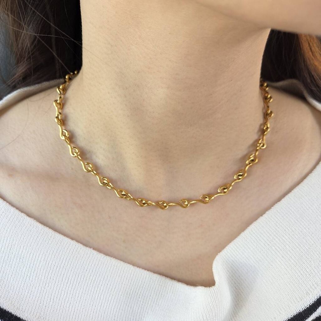 WELRY.acc พร้อมส่ง สร้อยคอเชนสีทอง รุ่น hook