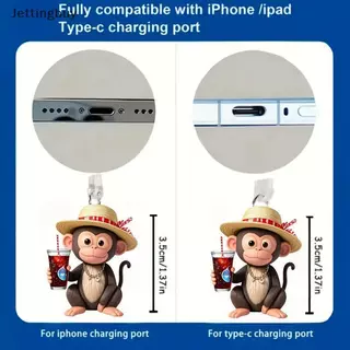 [Jettingbuy] อะคริลิคโทรศัพท์ปลั๊กฝุ่นจี้ 2D จี้แบนเหมาะสําหรับ /Type-C Universal โทรศัพท์อุปกรณ์เสริมสต็อกใหม่