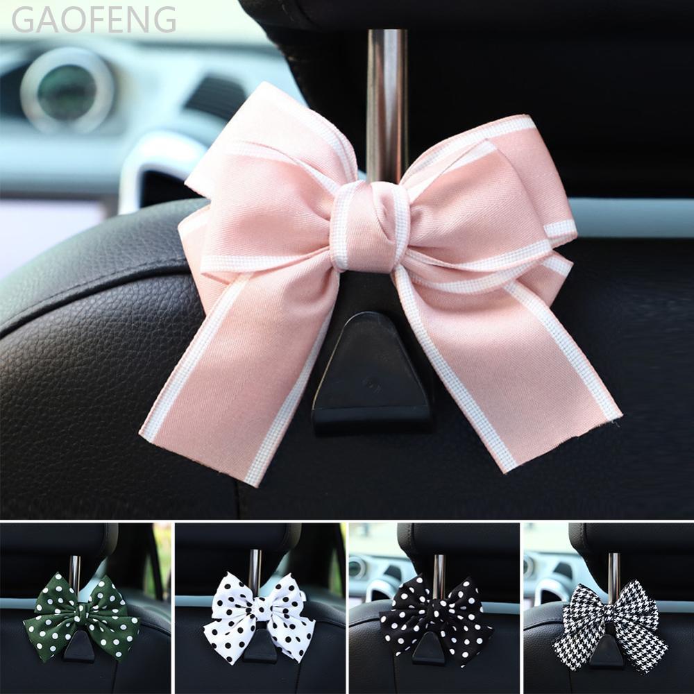 GAOFENG น่ารัก Bowknot Car Seat Headrest Hooks Storage Hanger Back Seat Organizer Holder Auto อุปกรณ