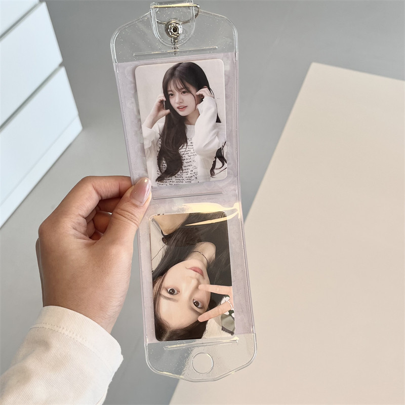 Love Note ช่องเสียบการ์ดคู่ 10 ซม. Photo Snap Card Holder Star Chasing Photo Card Campus Card Bus Card Storage Bag จี้ ราคา ถูกที่สุด ดีลบีเคเค แกลเลอรีภาพที่ 4