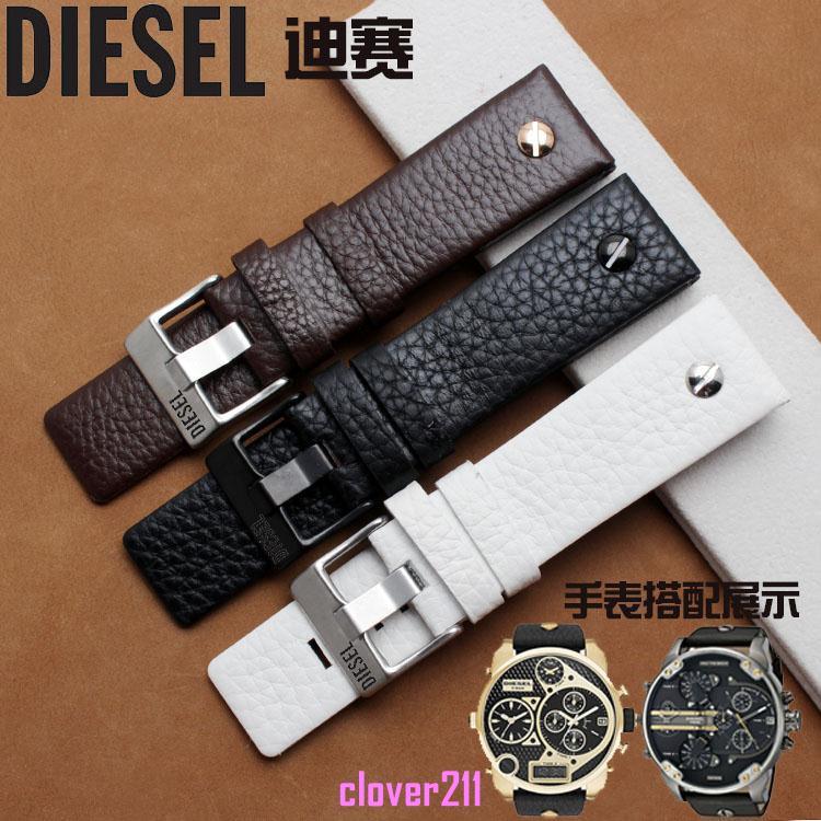 ราคาใหม่ F Dissay DIESEL หนังแท้ผู้ชายผู้หญิงสายนาฬิกา DZ7257 DZ4318 DZ7313 Lychee Grain Cowhide สาย