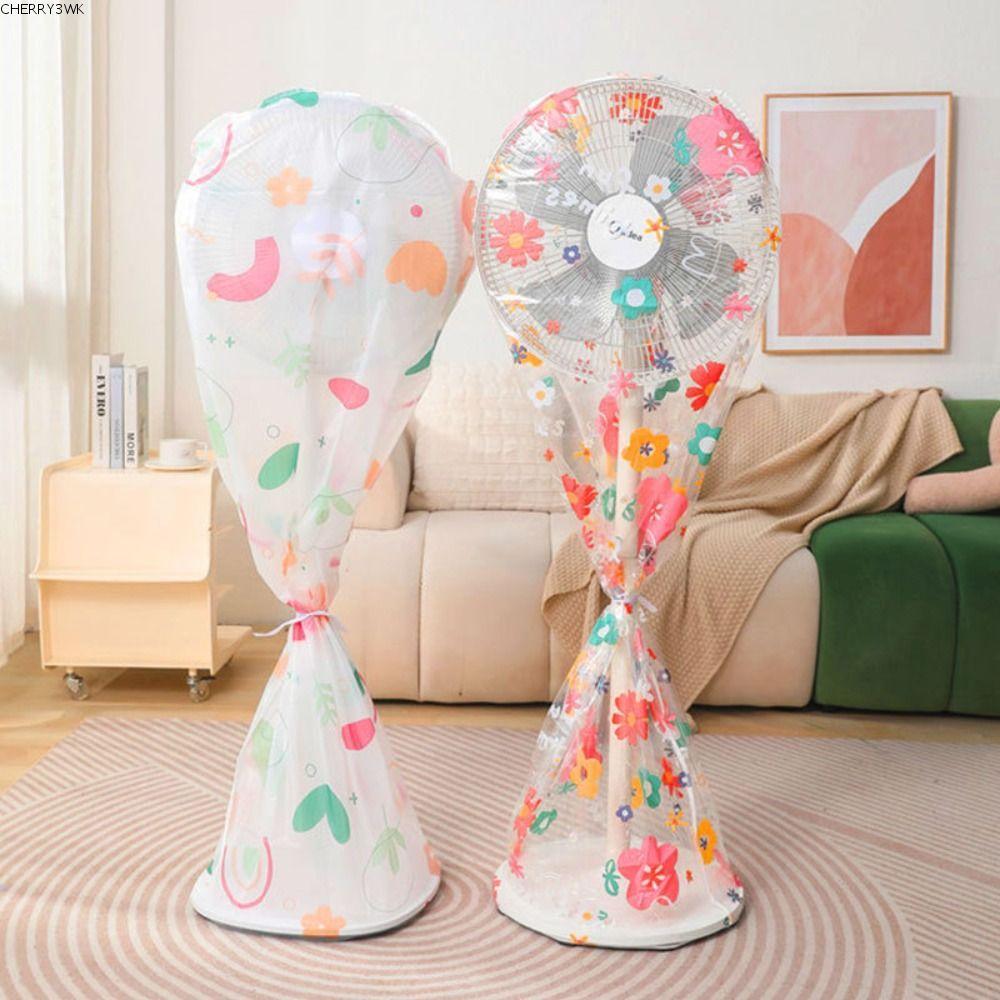 19VJKEPSHOP ฝาครอบป้องกันพัดลม, รูปแบบการพิมพ์พัดลมตั้งพื้นฝาครอบกันสิ่งสกปรก, กันน้ํากันฝุ่นล้อมรอบอย่างเต็มที่ฝาครอบกันฝุ่น