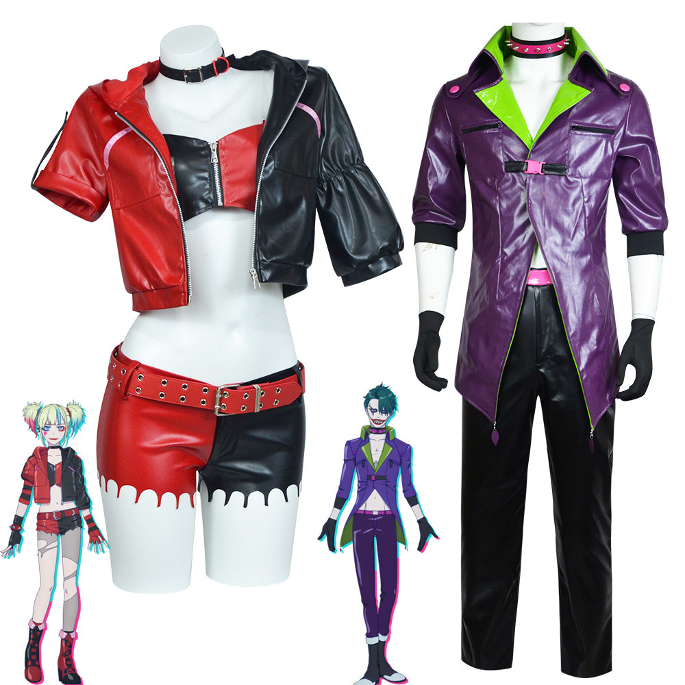Harley Quinn Cosplay Costume, Suicide Squad Cosplay, Halloween Costume, Leather Jacket, Baseball Jac