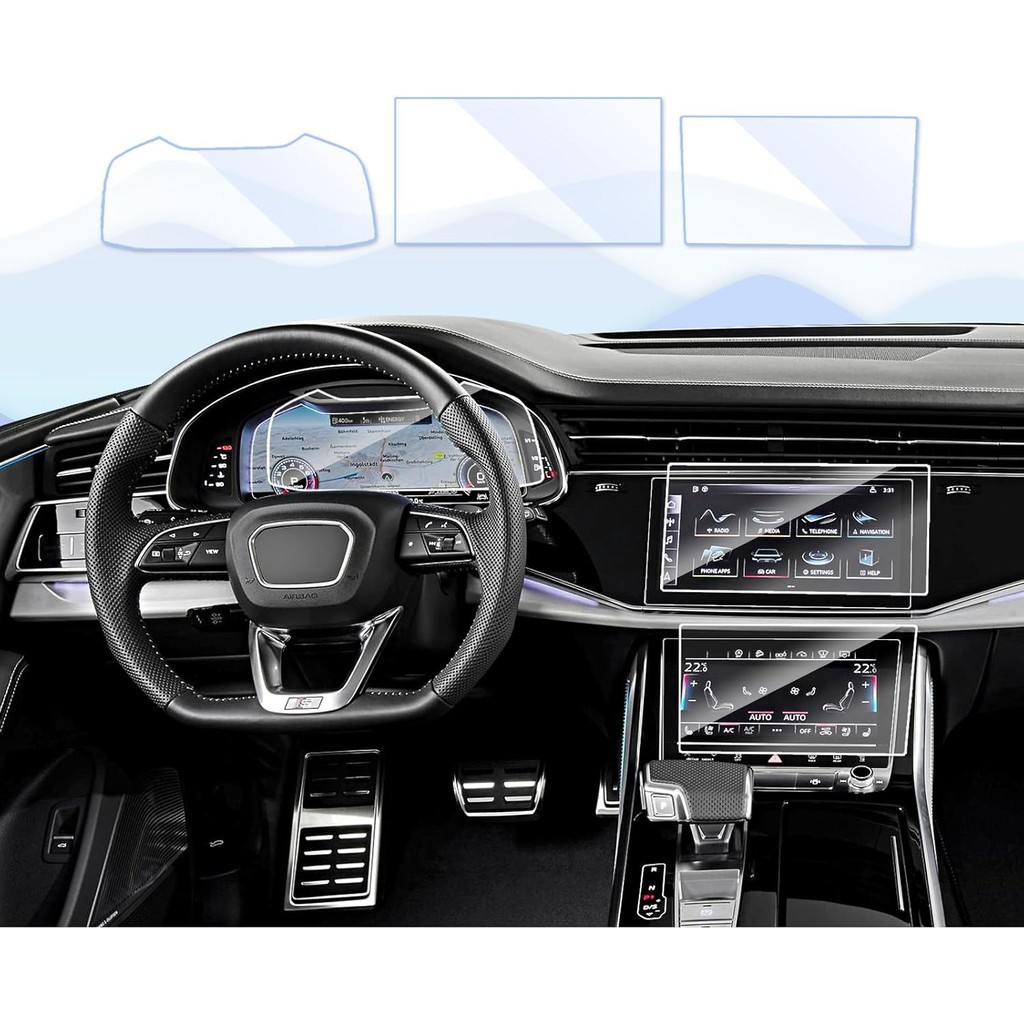3pcs 2024 2025 Q7 Q8 ป้องกันหน้าจอสําหรับ 2024 Audi Q7 อุปกรณ์เสริม 2025 2024-2020 Q7 / Q8 Dashboard