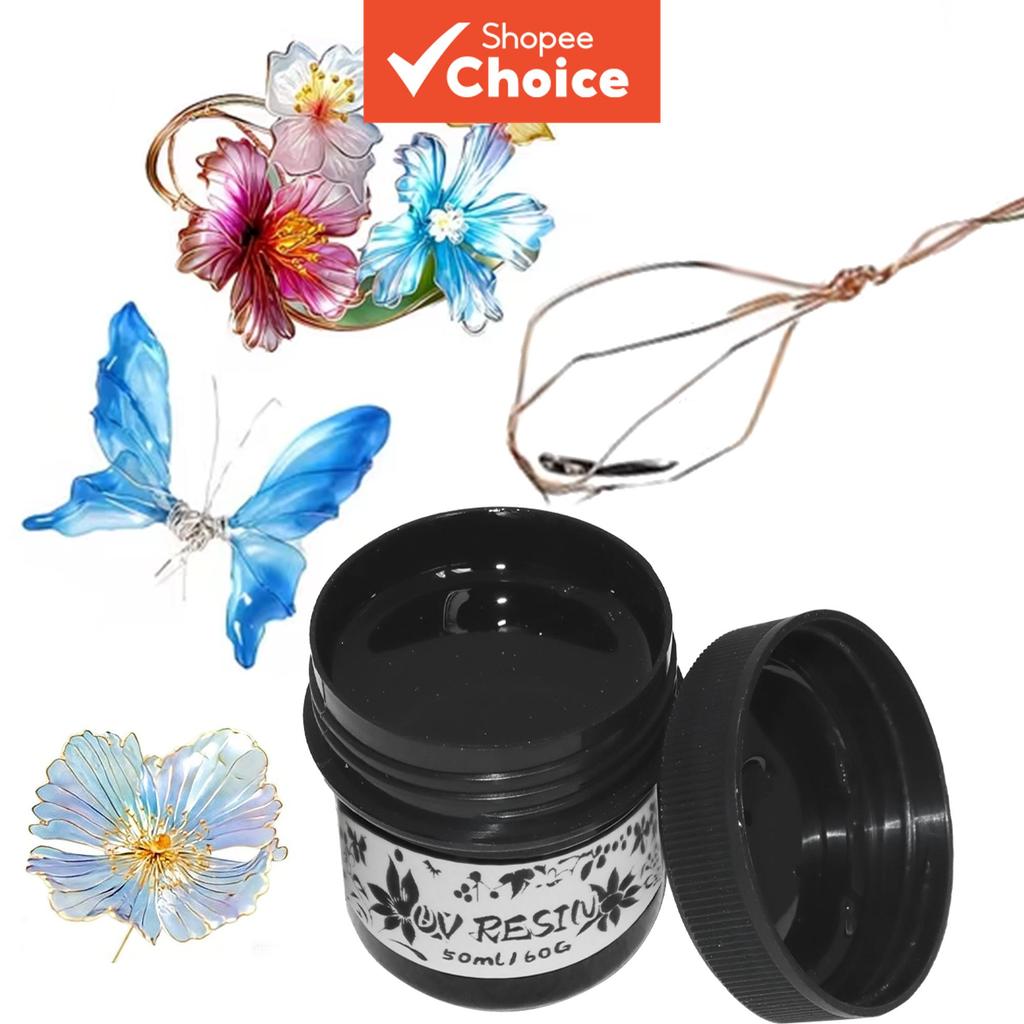 60G UV Crystal Resin Liquid Quick Cure กลิ่นต่ํา DIY Art เครื่องประดับดอกไม้หัตถกรรม