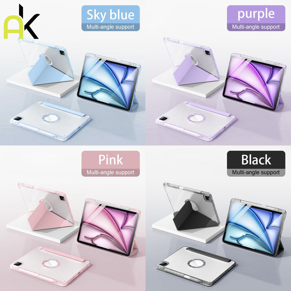 AK เคส IPad พับรูปตัว Y แม่เหล็ก for Gen11 A16 Pro11 2018-24 Mini6/7 Air5 Air4 10.9 เคส IPad Gen10 G