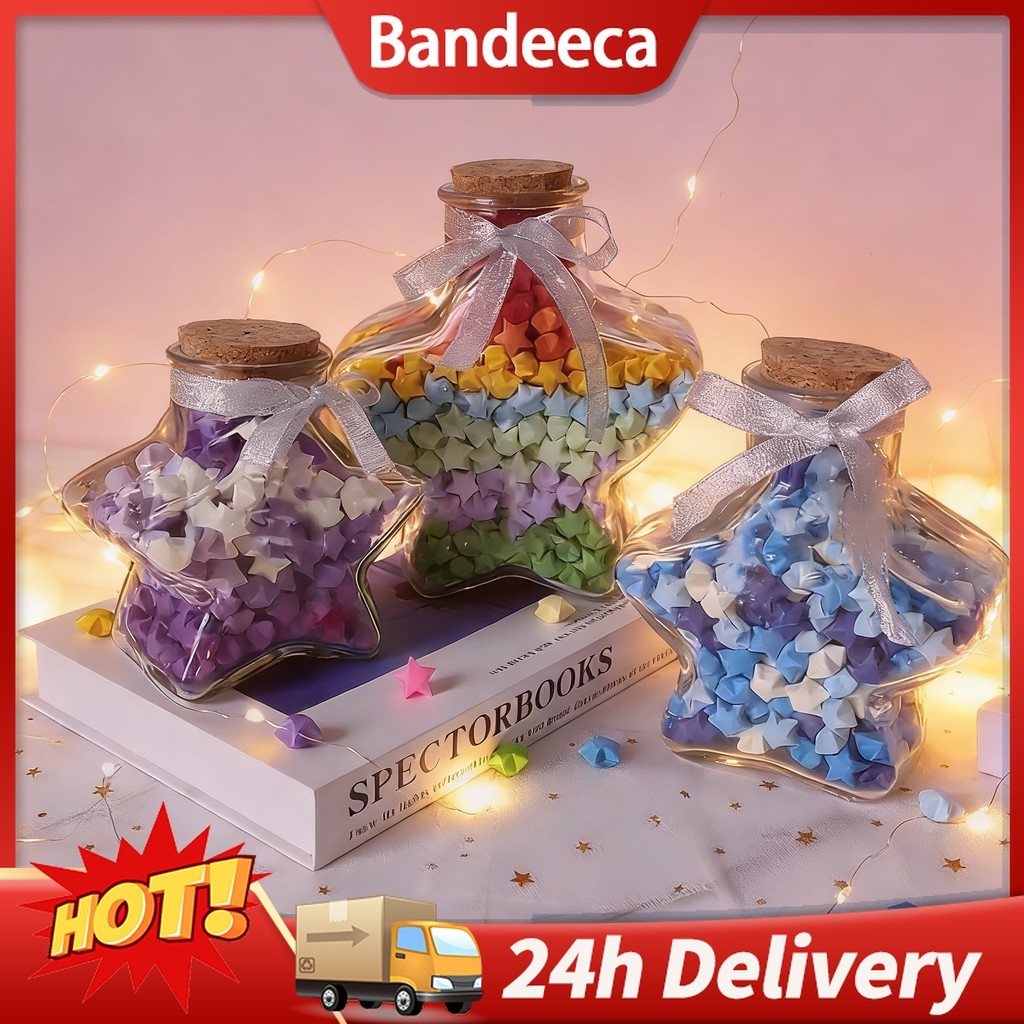 ชุดดาวกระดาษพับโอริกามิ DIY สีการ์ตูนดาวแห่งความปรารถนา โอริกามิทำมือ