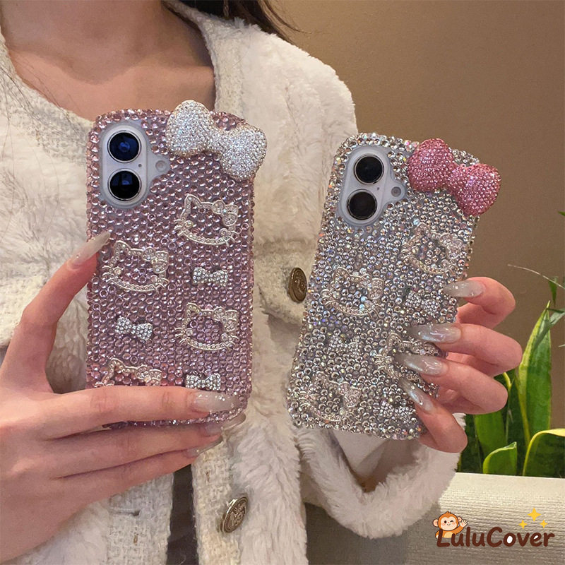 Bling Glitter Cat & Bow Rhinestone สําหรับ Vivo X21 UD X21i X21S X20 Plus X9 Pro X9S Plus T3 Pro T4X