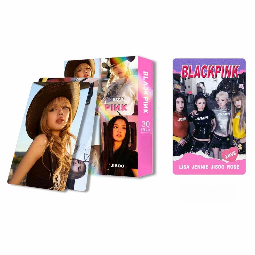 30pcs BP Lomo การ์ด DEADLINE World Tour Jump DDU-DU BORN สีชมพู ALBUM KILL THIS LOVE โปสการ์ด ROSE J